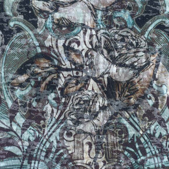 Boho Chic Top Womens Plus Size 2X 3/4 Sleeve Sharkbite Hem Abstract Western - Picture 3 of 9